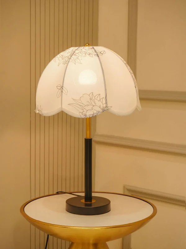 TABLE LAMP FLORAL FABRIC (0257)