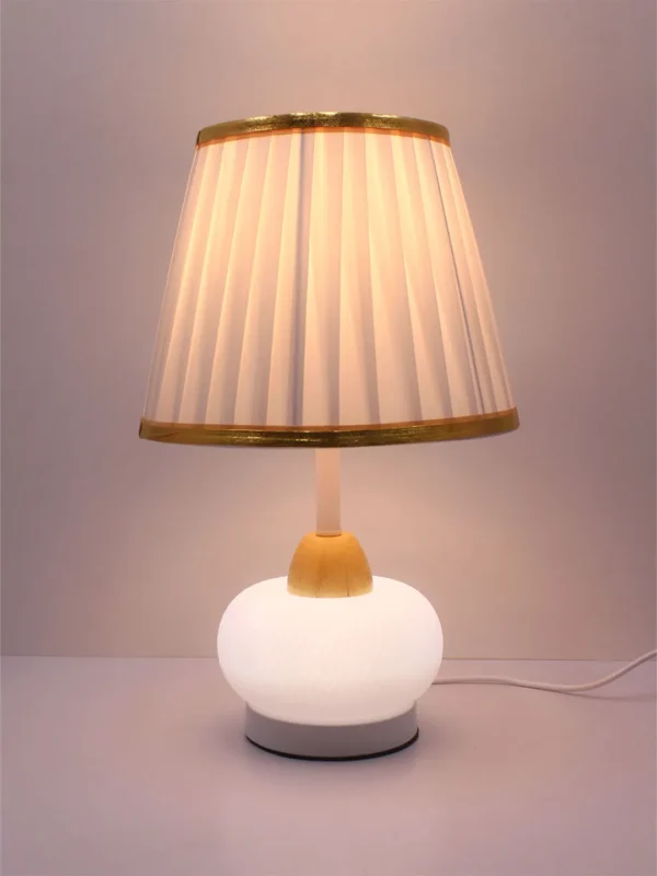 TABLE LAMP GOLD WITH COTTON SHADE (KW7532-GOLD)