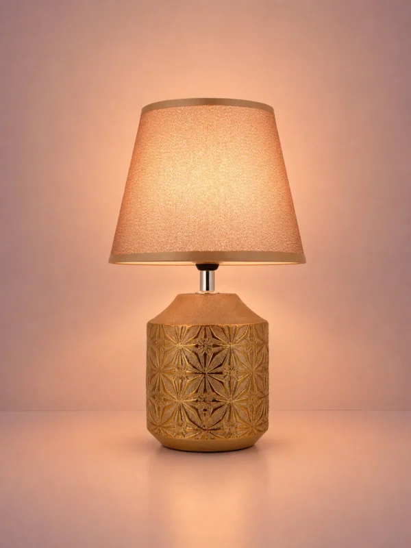 TABLE LAMP WITH FABRIC SHADE ANTIQEU GOLD (KW20010-ANTIQEU GOLD)