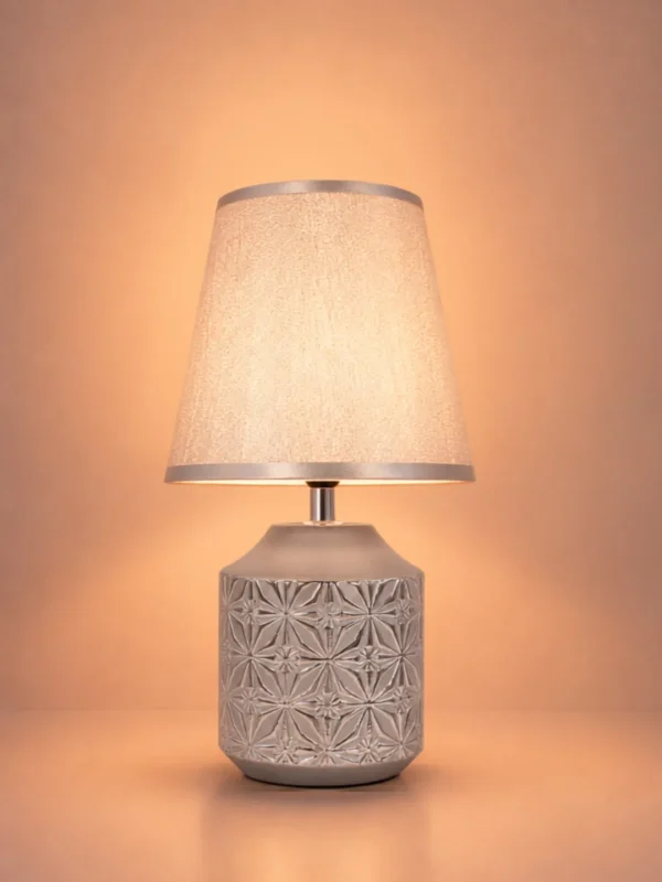 TABLE LAMP WITH FABRIC SHADE SILVER (KW20010-SILVER)