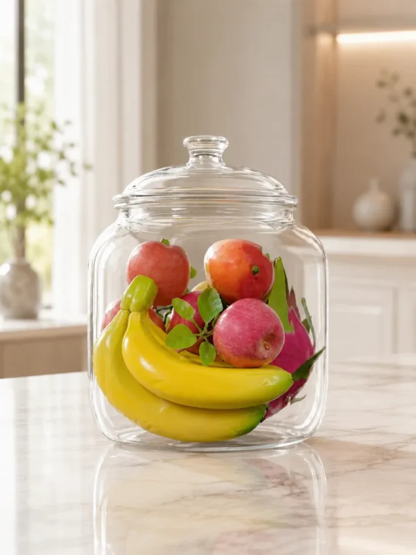 CLEAR FRUIT JAR WITH DECORATIVE LID (FB250-3A)
