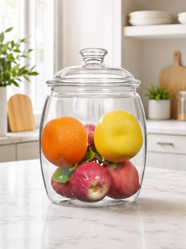 CLEAR STORGE JAR WITH DECORATIVE LID (FB200-5A)