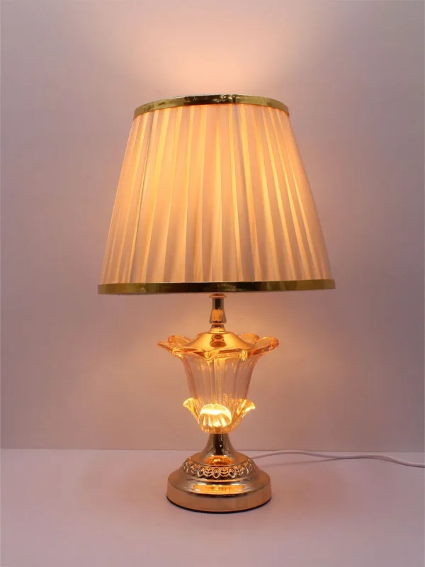 CRYSTAL TABLE LAMP WITH SHADE (KW7203-GOLD)