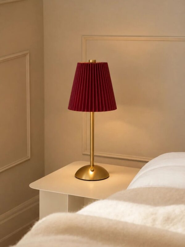 MORDEN PLEATED RED TAP LAMP (KW3026-RED)